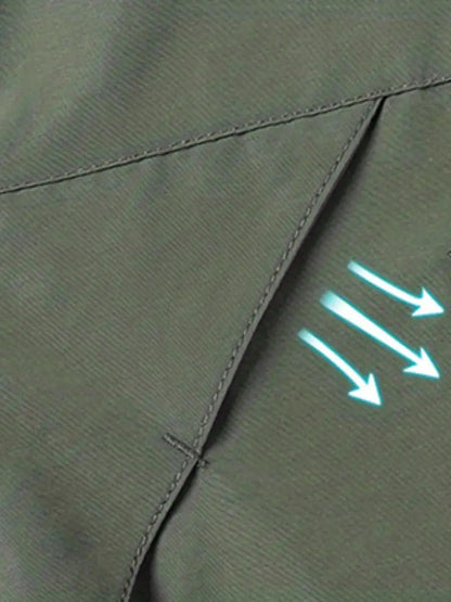 Men's Waterproof Rain Jacket with Hood and Zip Pockets for Outdoors 2