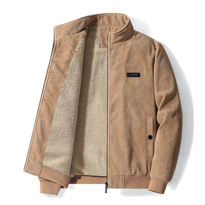 Men's Winter Jacket with Stand Collar Soft Lining and Zip Closure 1