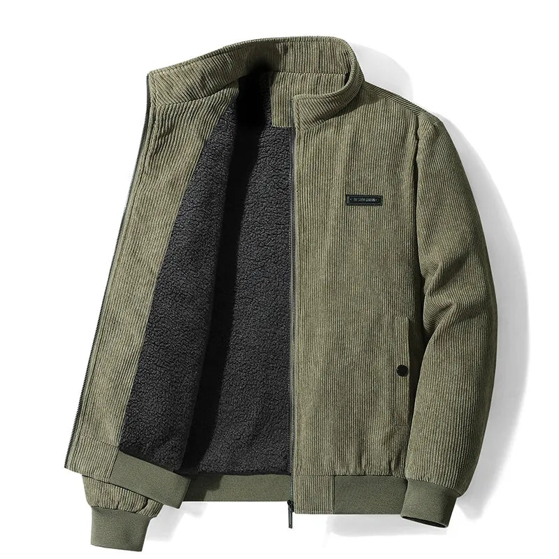Men's Winter Jacket with Stand Collar Soft Lining and Zip Closure 2
