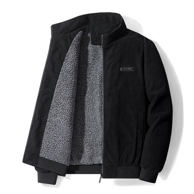 Men's Winter Jacket with Stand Collar Soft Lining and Zip Closure 3