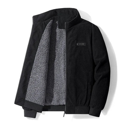 Men's Winter Jacket with Stand Collar Soft Lining and Zip Closure 3
