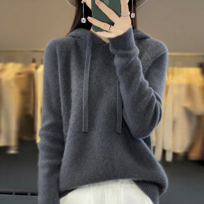 Merino Wool Sweater with High Collar & Hood – Elegant Comfort for Winter Wear 7