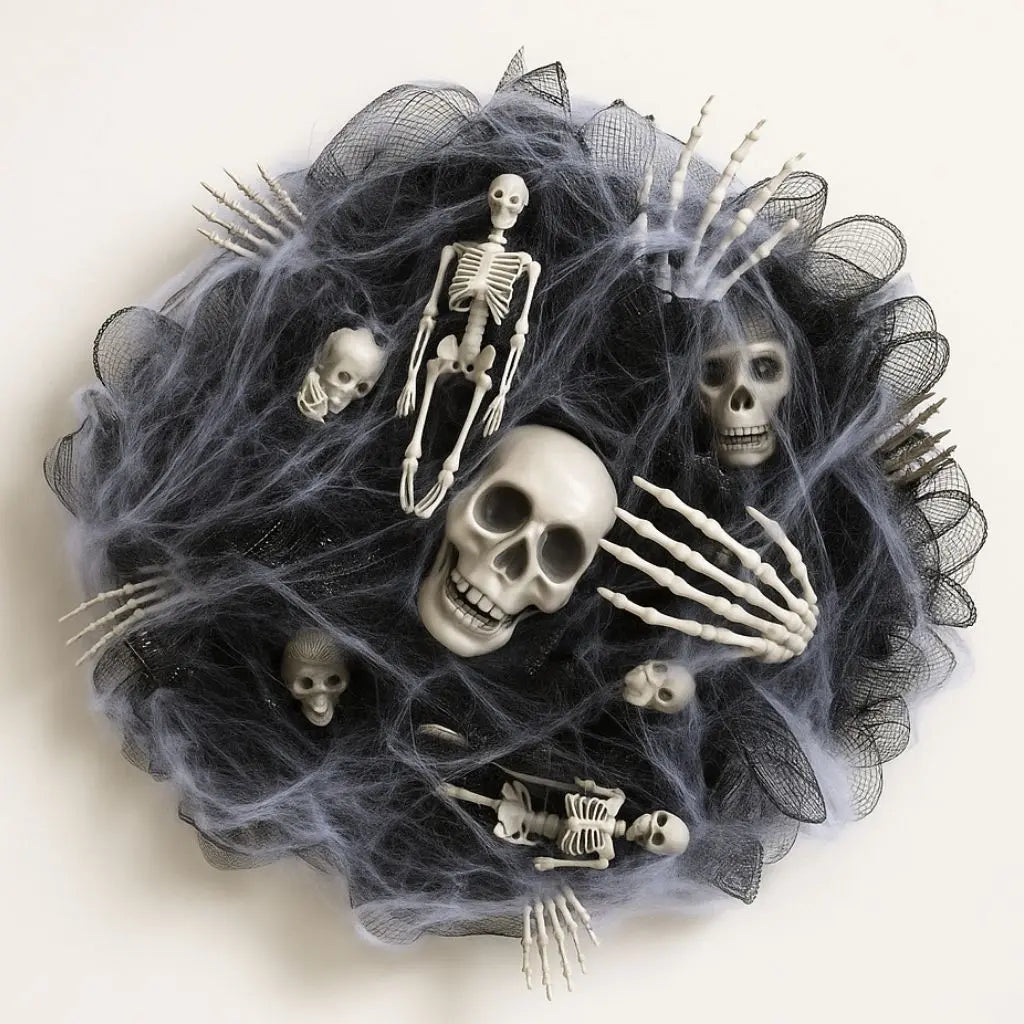 Spooky Skeleton Haunted Mesh Decor Garland - Lusomart