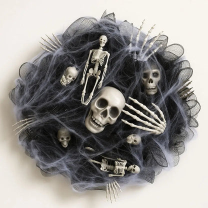 Spooky Skeleton Haunted Mesh Decor Garland - Lusomart