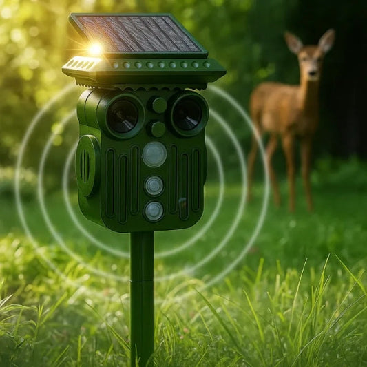 Outdoor Solar Powered Deer Repellent, 5 Modes, Waterproof - Lusomart