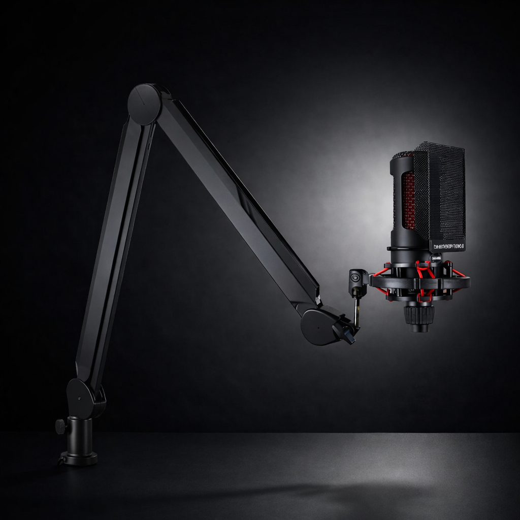 Flexible Desk Mic Boom Arm with Cable Organizer - Lusomart