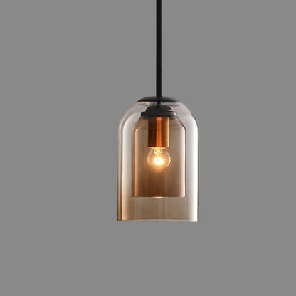 Classic Double Glass Pendant Ceiling Light Fixture