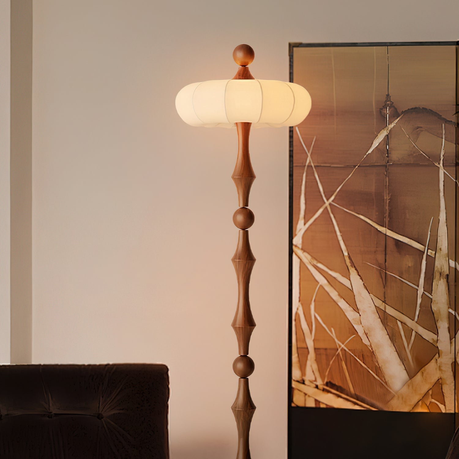 MifolaWood | Stylish Modern Fabric Floor Lamp with Natural Elegance 4