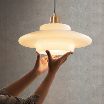 MilkGlass Glow – Soft Ivory Glass Pendant for Serene Ambiance 3