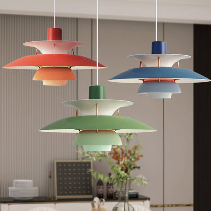 Vibrant Multi Tiered Glass Pendant Light