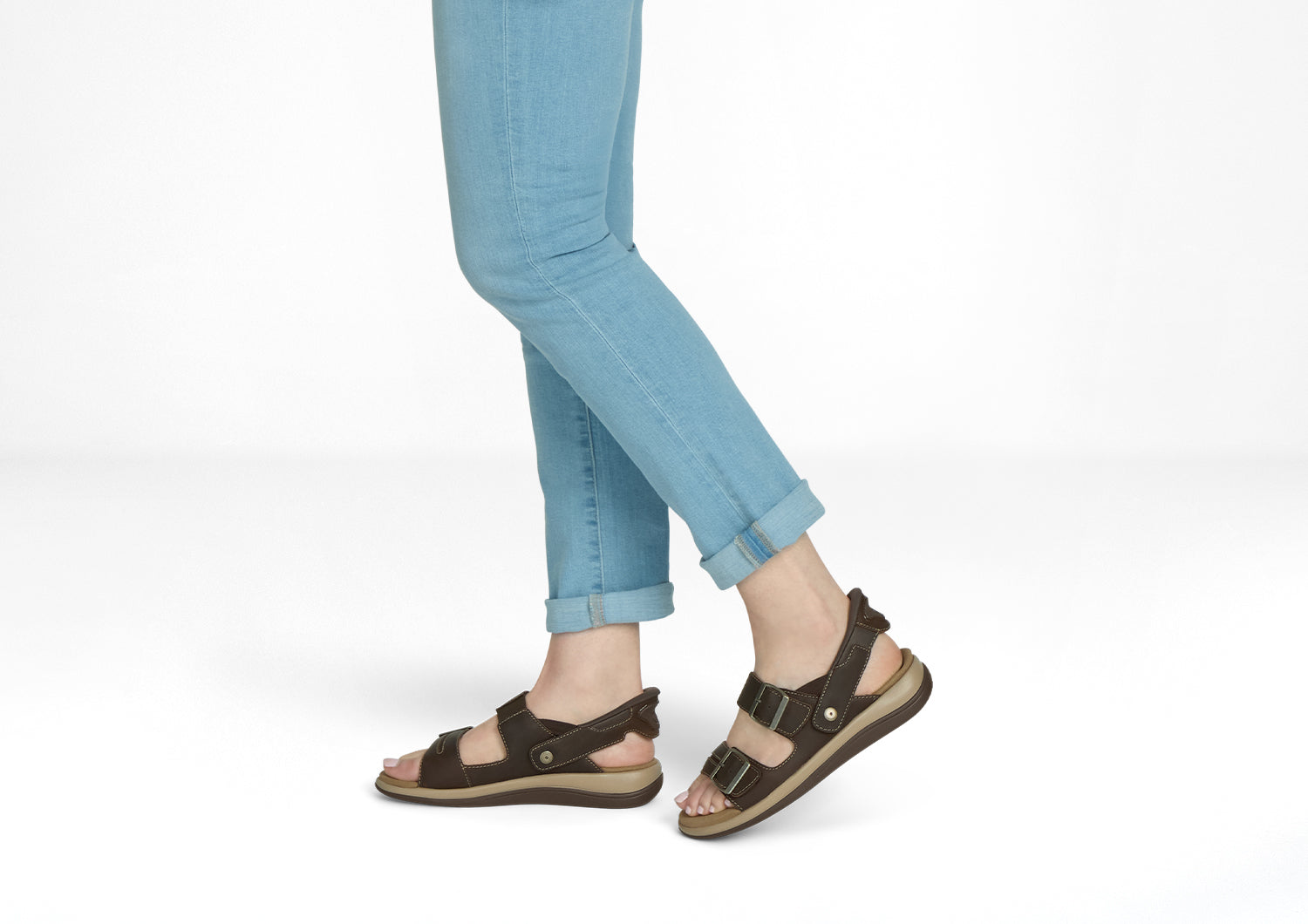 Minerva | Comfortable Stylish Hands-Free Brown Sandals 1