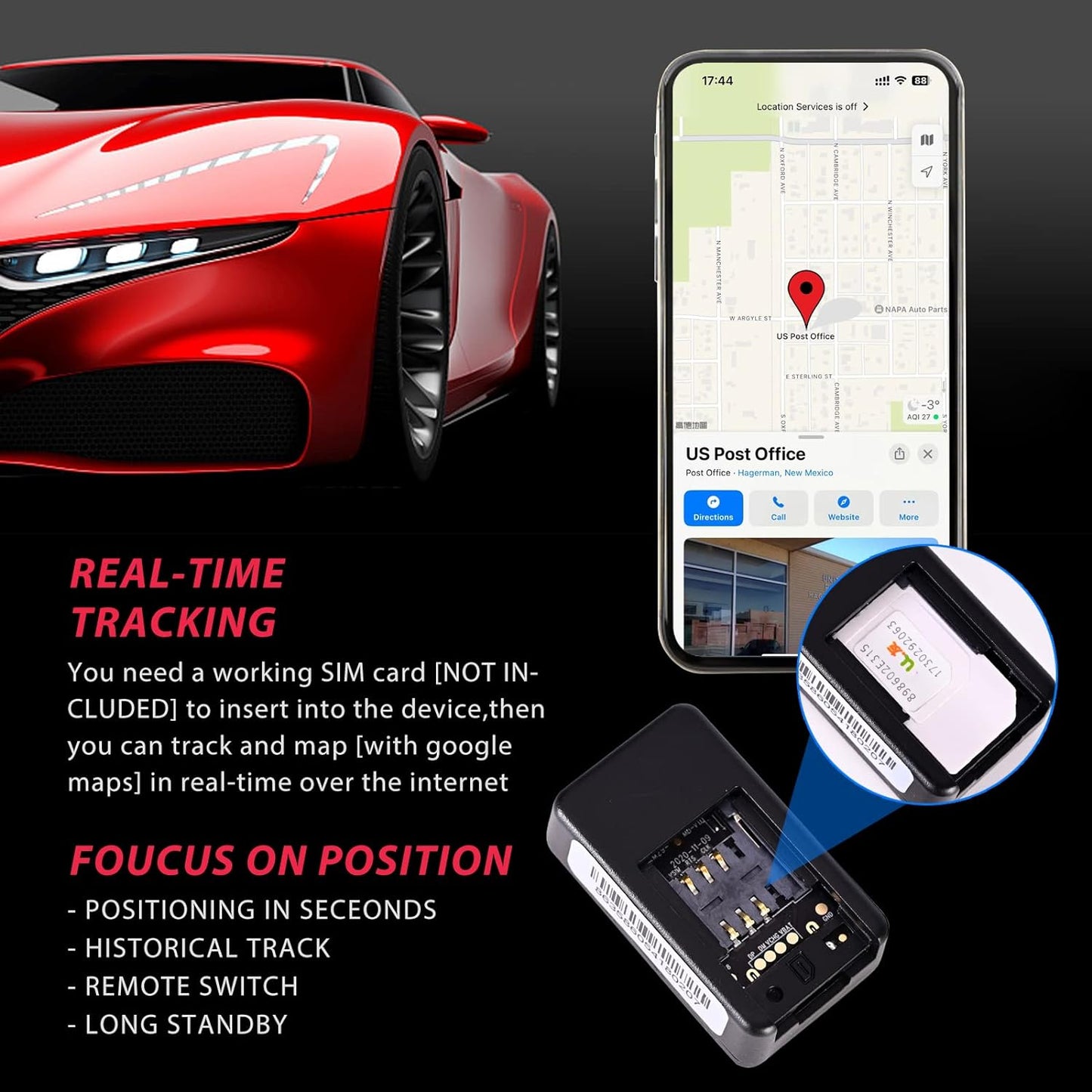 Compact GPS Vehicle Tracker for Real Time Tracking