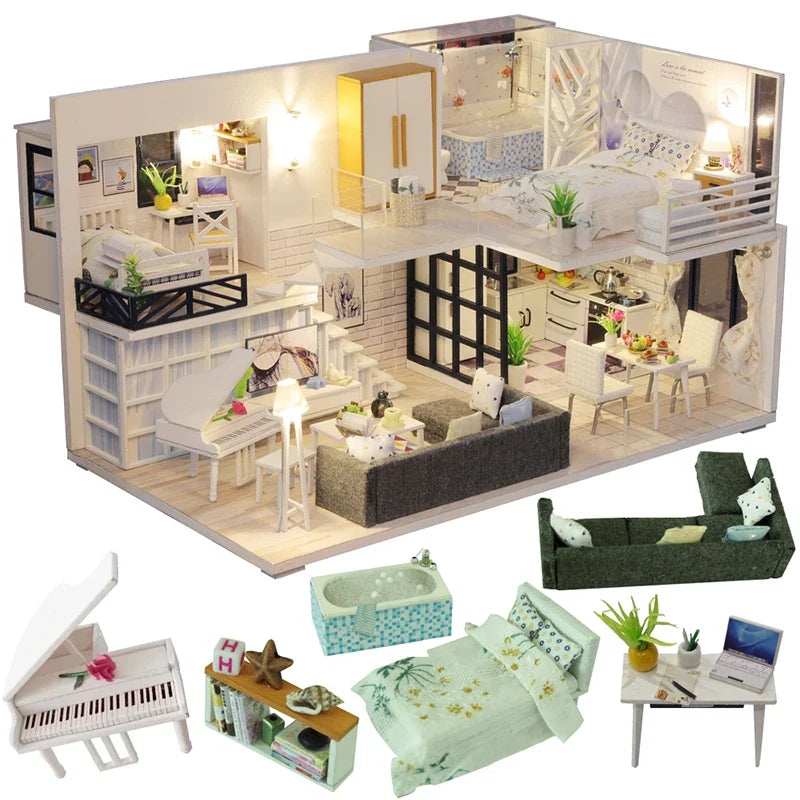 MiniWoodHaven™ – DIY Wooden Dollhouse with Furniture – Creative Gift Set 2