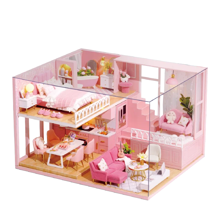 MiniWoodHaven™ – DIY Wooden Dollhouse with Furniture – Creative Gift Set 9