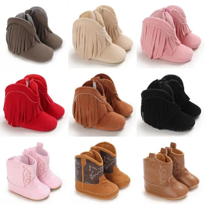 Mini Cowboy Boots for Girls with Non-Slip Sole and Soft Lining - Comfy Adventure Shoes 1