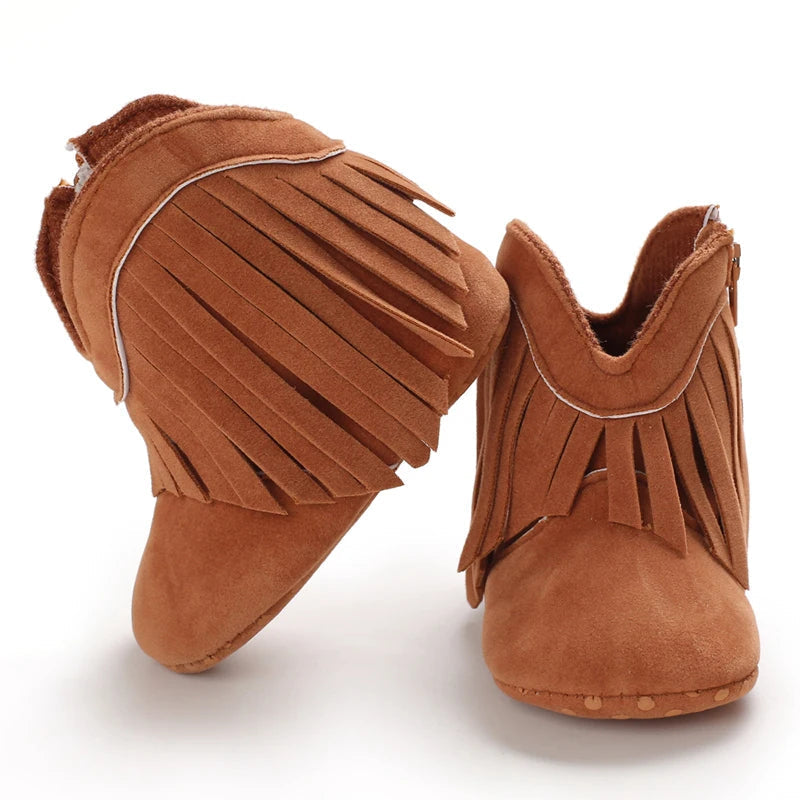 Mini Cowboy Boots for Girls with Non-Slip Sole and Soft Lining - Comfy Adventure Shoes 4