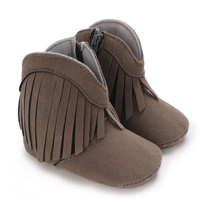 Mini Cowboy Boots for Girls with Non-Slip Sole and Soft Lining - Comfy Adventure Shoes 6