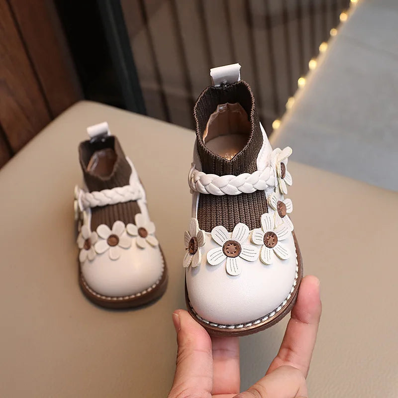 Girls Cute Floral Sneakers - Lightweight & Comfortable Shoes - Lusomart