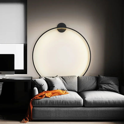 Simple Round Wall Lamp With Bright White Glow