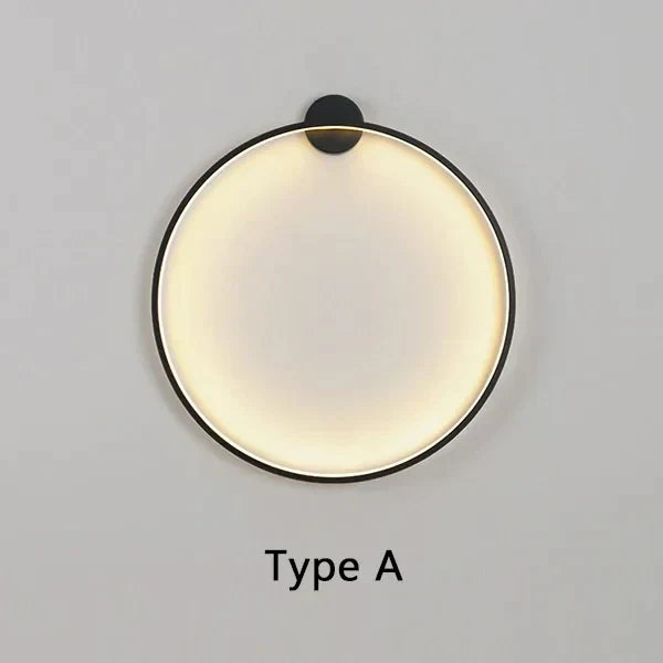 Simple Round Wall Lamp With Bright White Glow