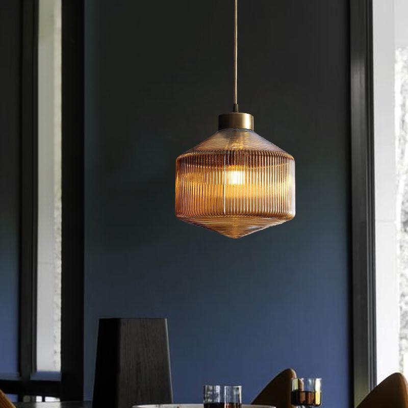 Classic Textured Glass Hanging Light