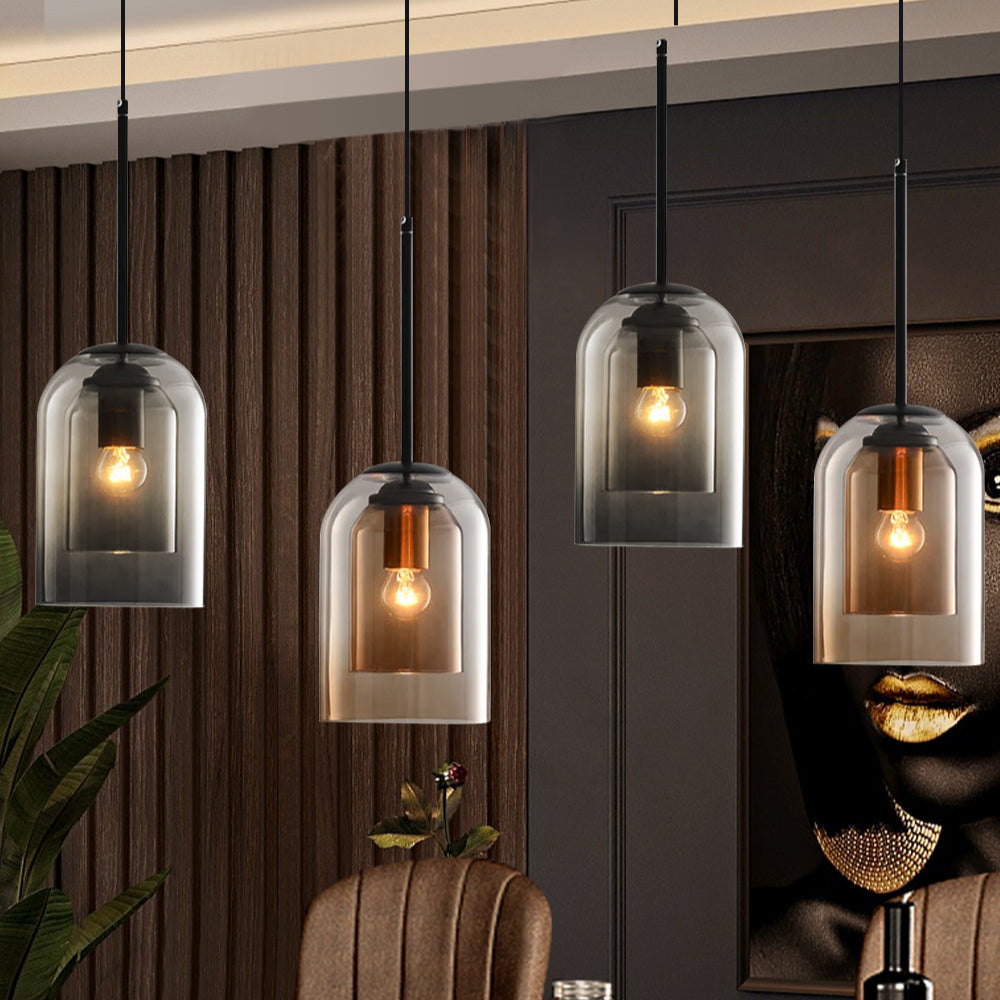 Transparent Dual Glass Hanging Lamp