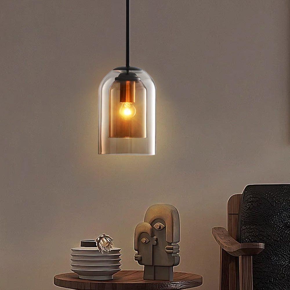 Transparent Dual Glass Hanging Lamp