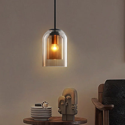 Transparent Dual Glass Hanging Lamp