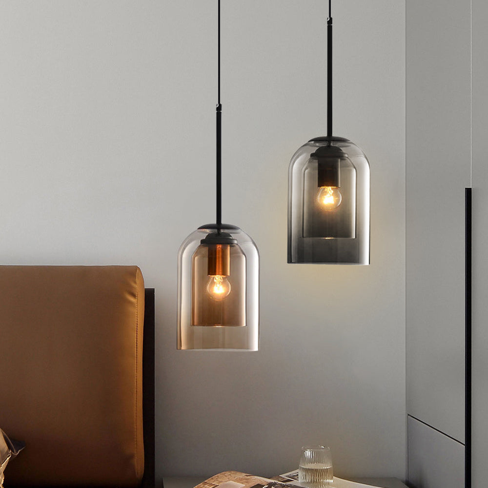 Transparent Dual Glass Hanging Lamp