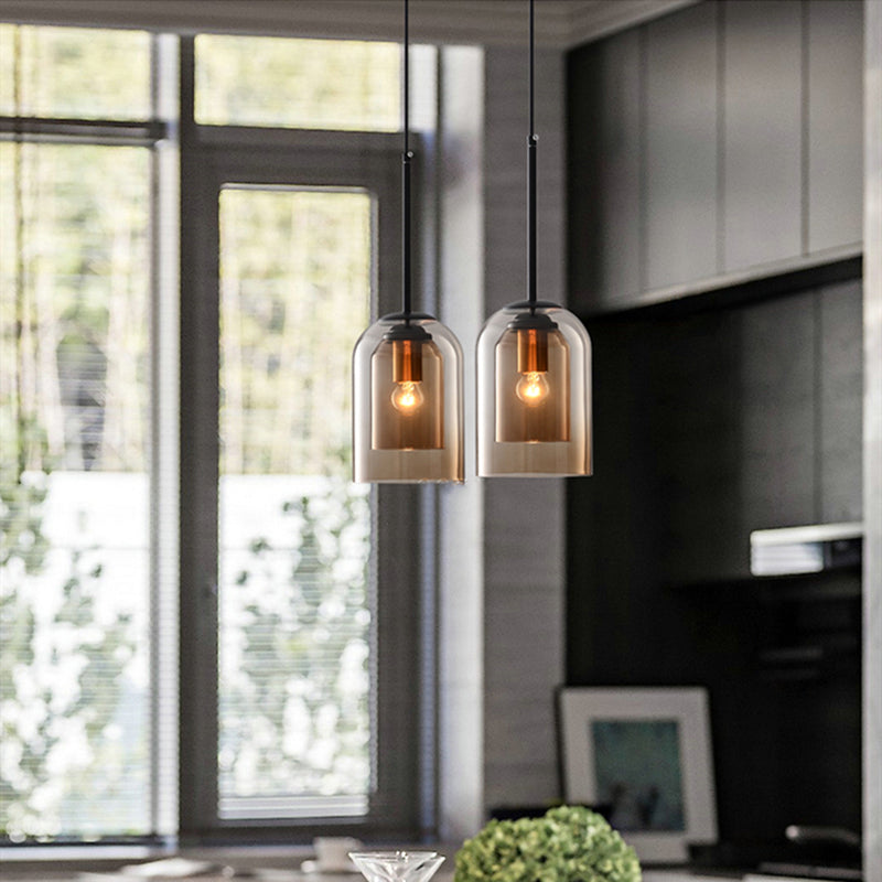 Transparent Dual Glass Hanging Lamp