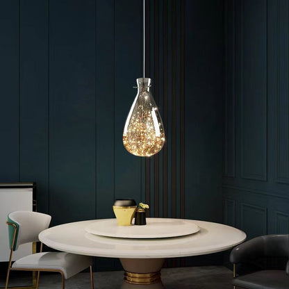 Elegant Silver Crystal Drop Pendant Light