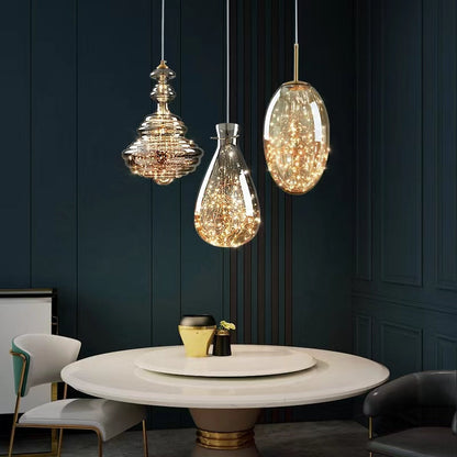 Elegant Silver Crystal Drop Pendant Light