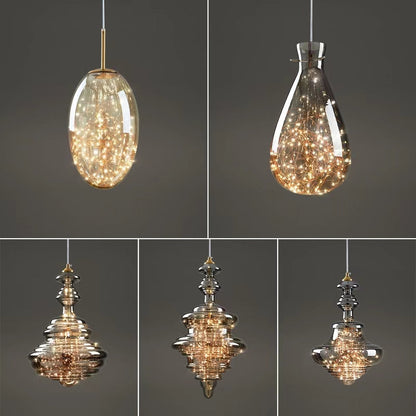 Elegant Silver Crystal Drop Pendant Light