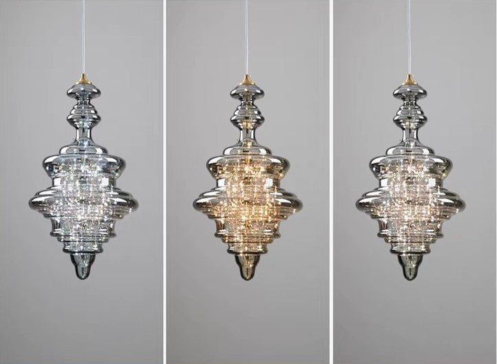 Elegant Silver Crystal Drop Pendant Light
