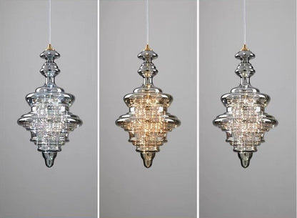 Elegant Silver Crystal Drop Pendant Light