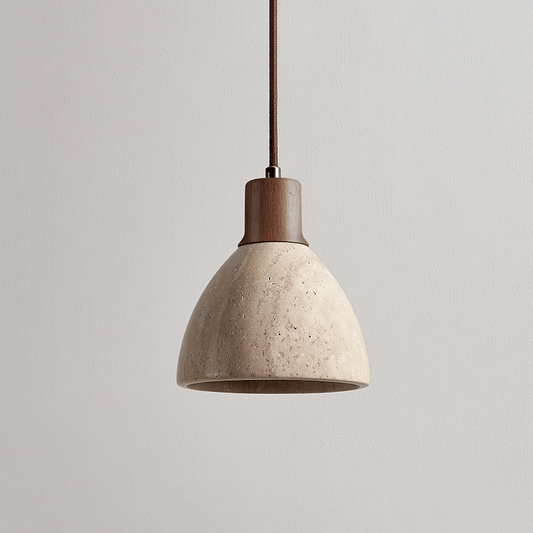 Rustic Stone Pendant Light with Earthy Pattern - Lusomart