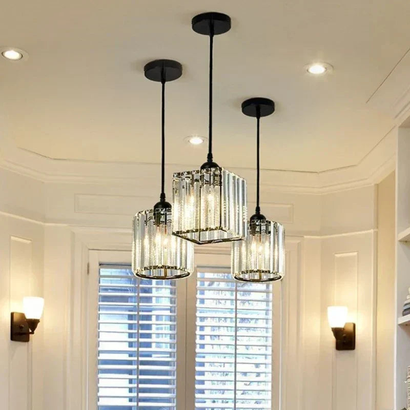 Luxurious Crystal Drop Pendant Light Fixture - Lusomart