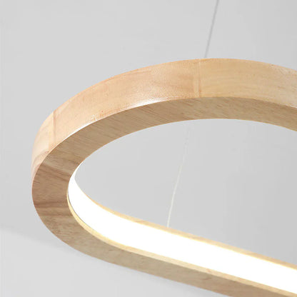 Simple Wooden Pendant Light, Adjustable Dining Lamp