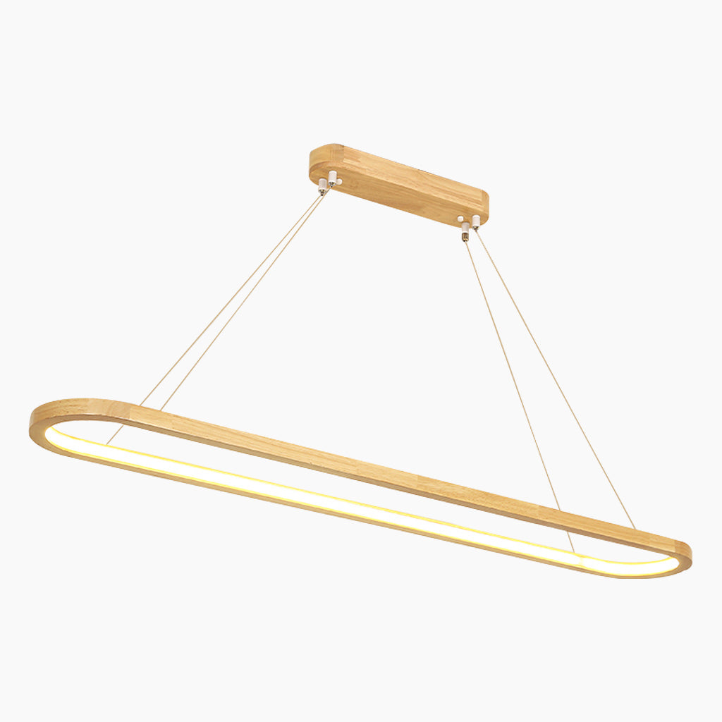 Simple Wooden Pendant Light, Adjustable Dining Lamp