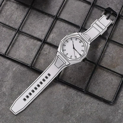 Sleek Black Leather Men's Minimalist Watch