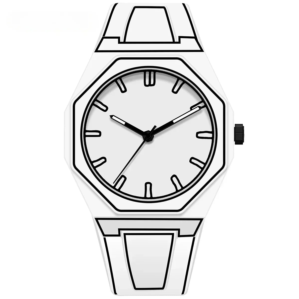 Sleek Black Leather Men's Minimalist Watch