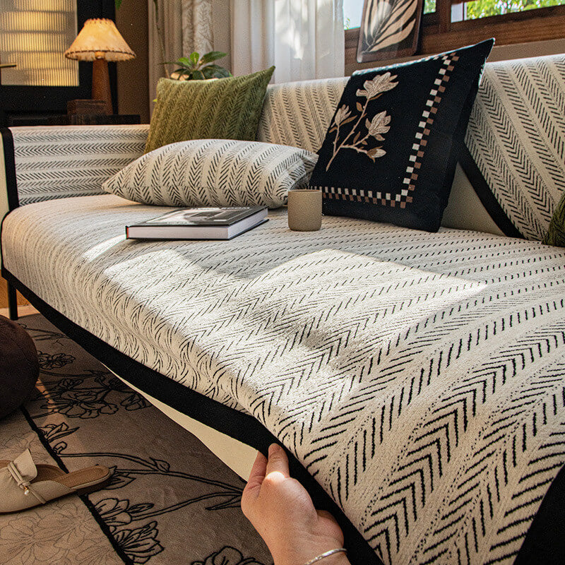Soft Plush Fleece Scratch Resistant Sofa Slipcover