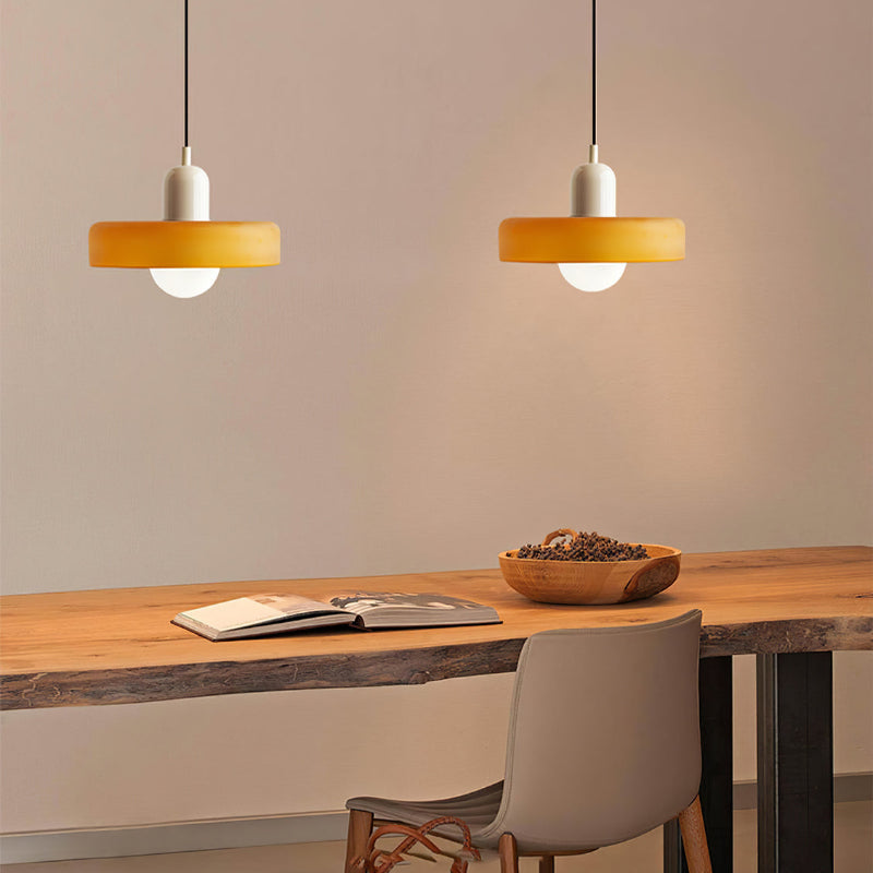 Colorful Glass Drop Pendant Light With Adjustable Arm