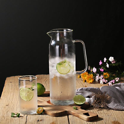 Clear Glass Infusion Pitcher - Durable Jug with Metal Lid - Lusomart