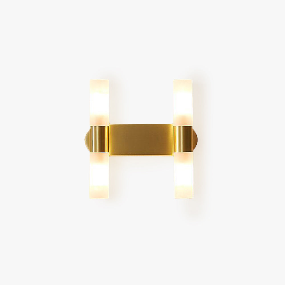 Luxury Gold LED Wall Light With Soft Glass Shade