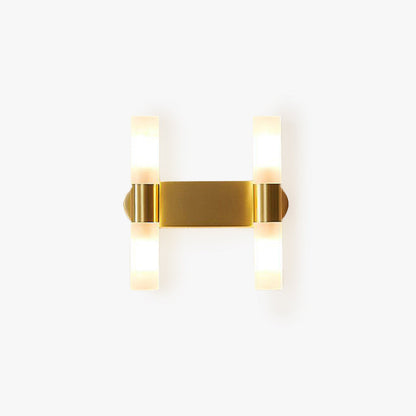 Luxury Gold LED Wall Light With Soft Glass Shade