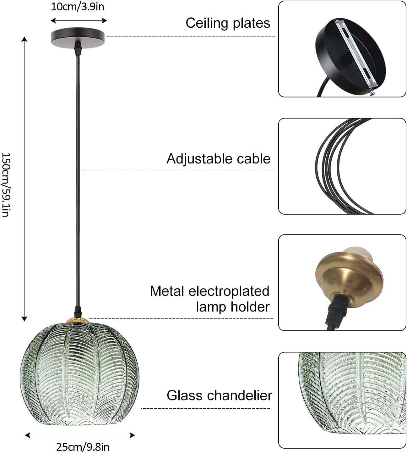 Modern Green Glass Hanging Lamp 6