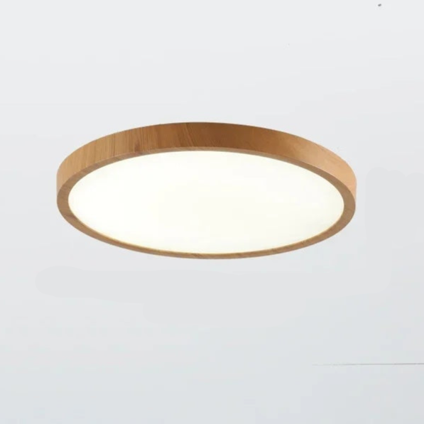 Slim Wooden Round Ceiling Lamp For Living Room