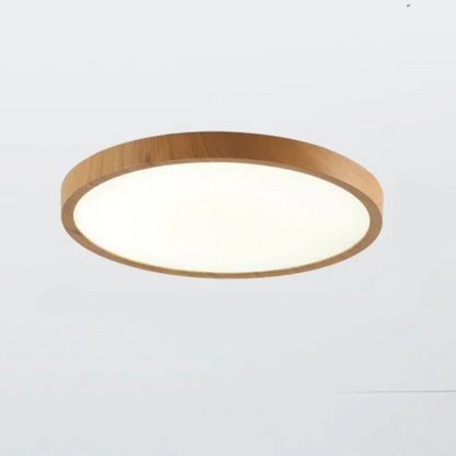 Slim Wooden Round Ceiling Lamp For Living Room
