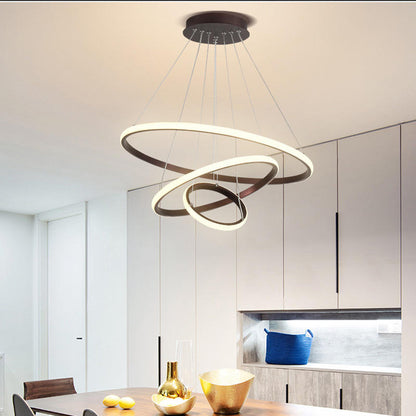 Stylish Spiral Crystal Ceiling Lamp With Round Rings